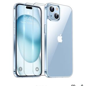 iPhone 14 Case, [Crystal Clear Not Yellowing] W/ 2 Pcs Tempered Glass Screen NIB